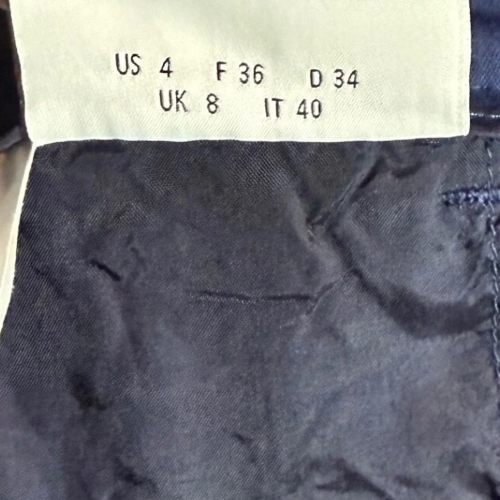 Akris Punto Navy Blue Cotton Blend Slim Pintuck Tailored Trousers Pants US 4